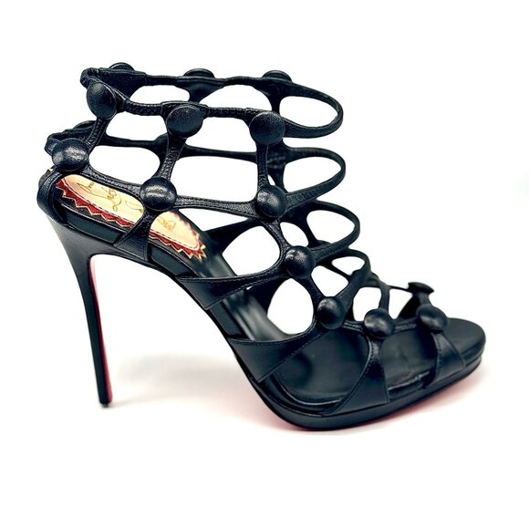 Christian Louboutin Neuron Cage Sandals | Black | Size 7 - Picture 3 of 3